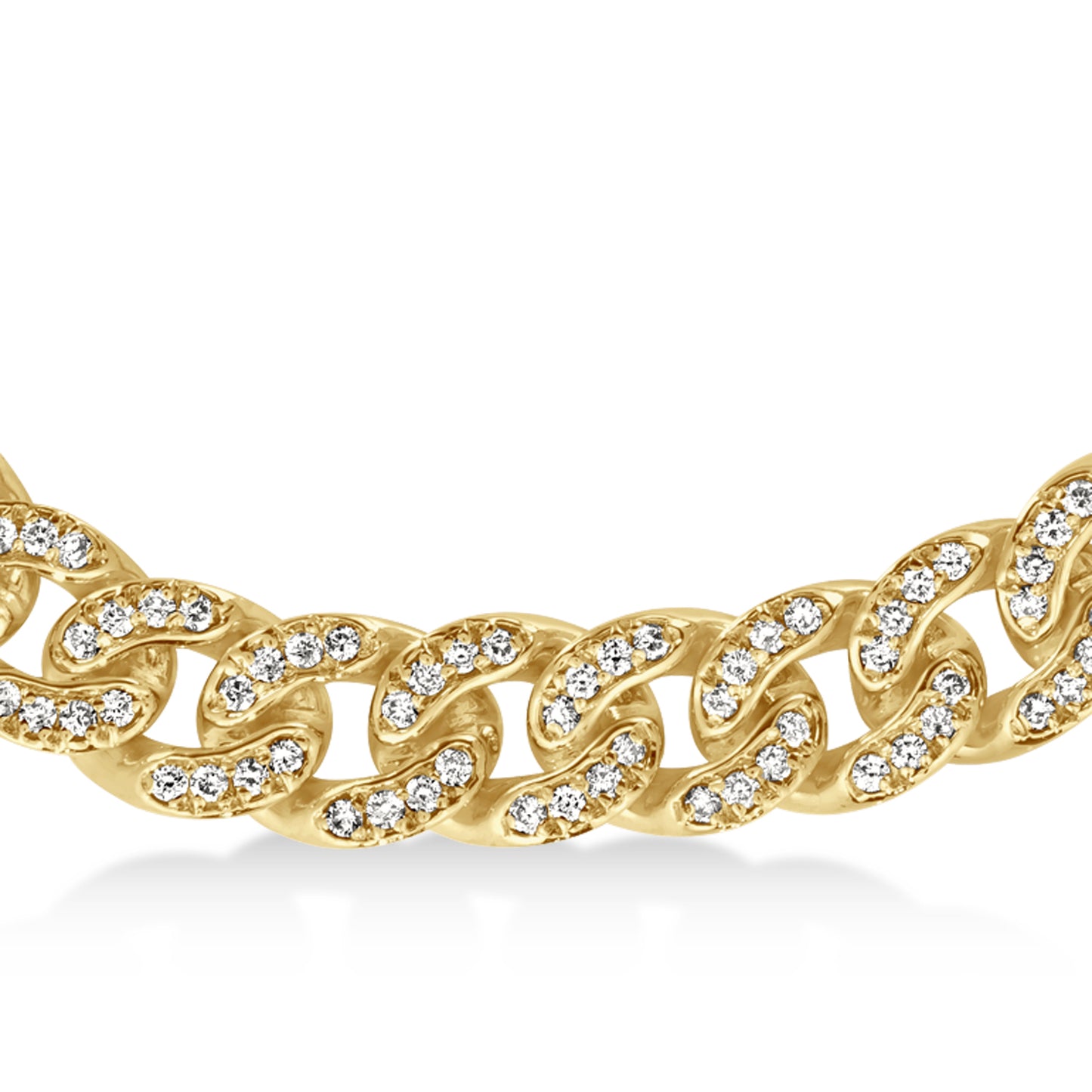 14k Gold Diamond Cuban Link Bracelet