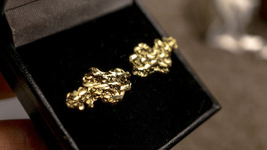 Real 14k Yellow Gold Nugget Earrings